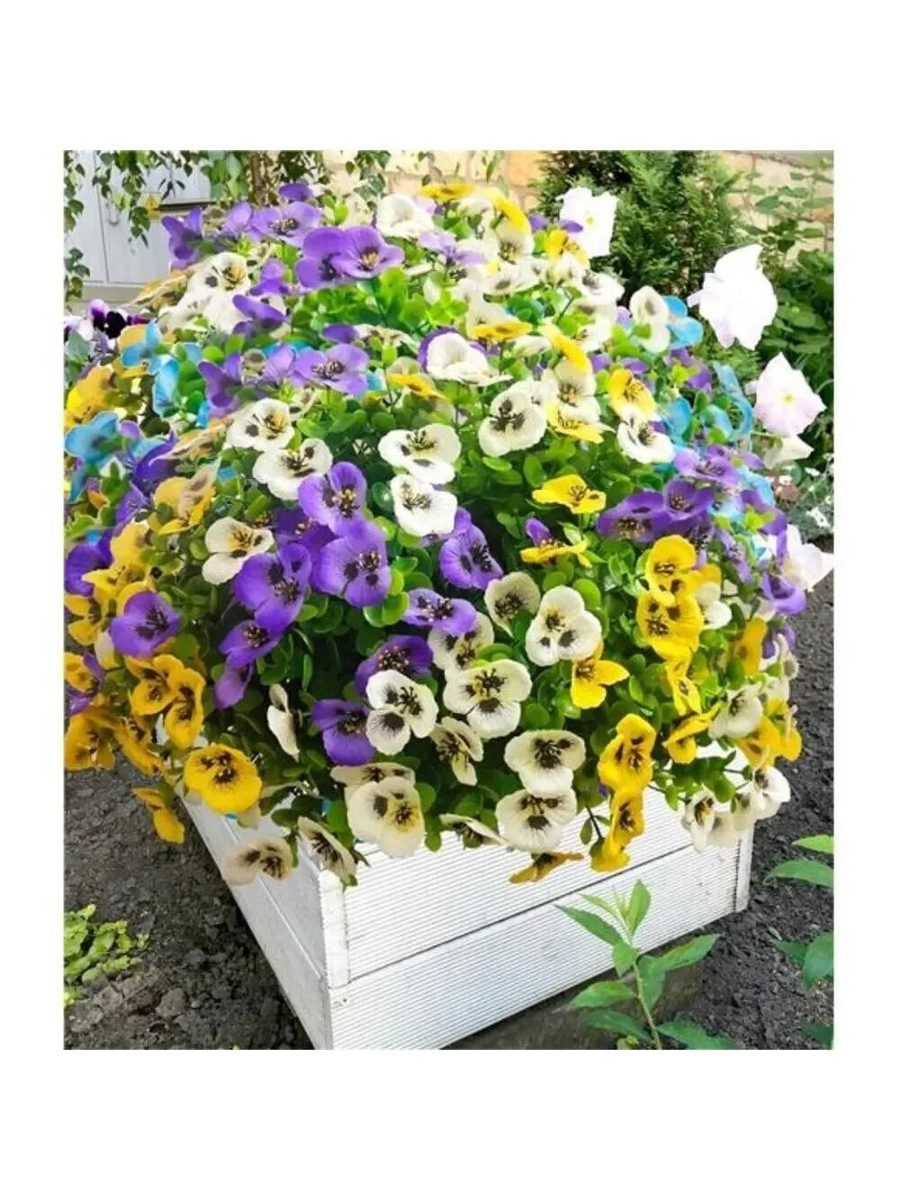 Artificial Outdoor Flowers UV Resistant Fake Plants Porch Garden Patio Decor